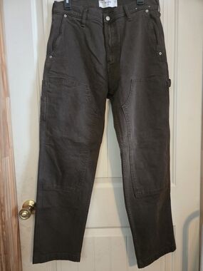 Hollister Men's Double Knee Carpenter Pants - Washed Black - Baggy Skater Fit -